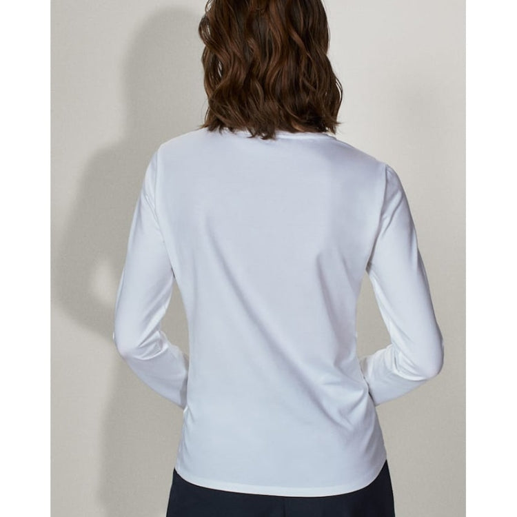 Spring Autumn Solid Color Round Neck Long Sleeve T-Shirt for Ladies