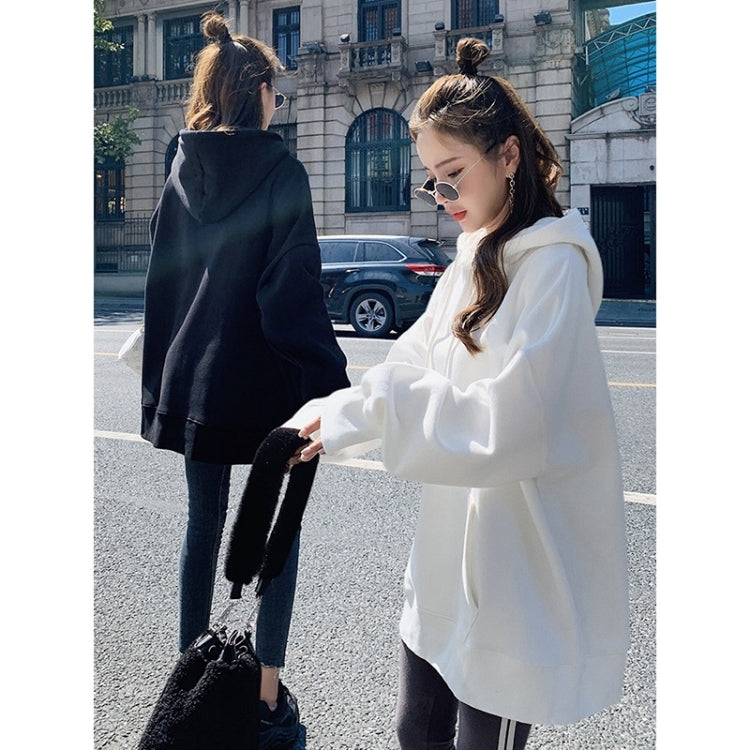 Spring Pure Cotton Thin Loose Hooded Sweatshirt for Ladies