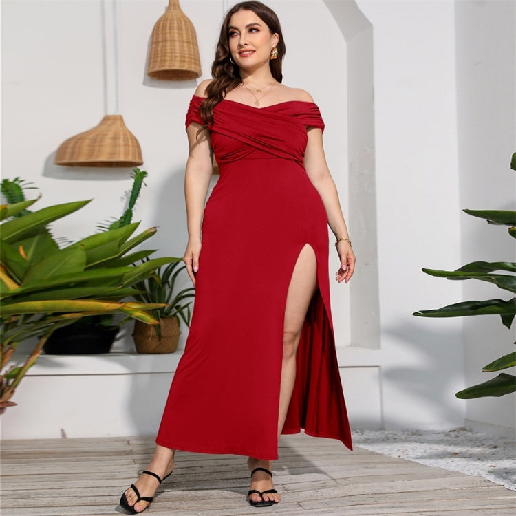 Plus Size High Waist Split Sexy Long Evening Dress