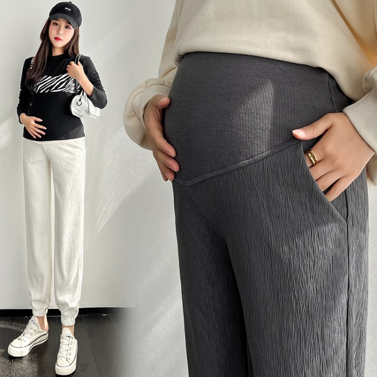 Spring Loose Belly Support Folded Casual Leggings Pants for Pregnant Women