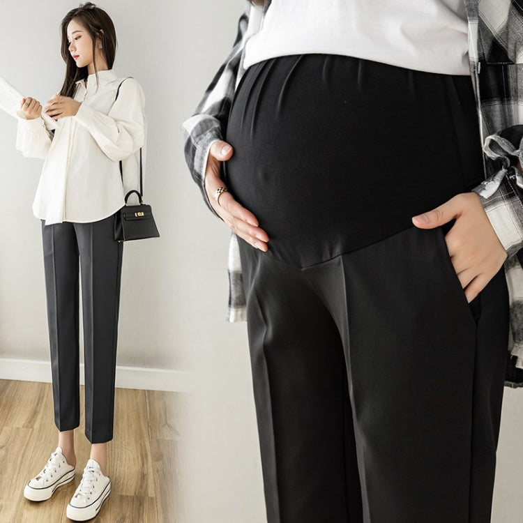 Spring Belly Support Straight Trousers Ankle-length Pants for Pregnant Women