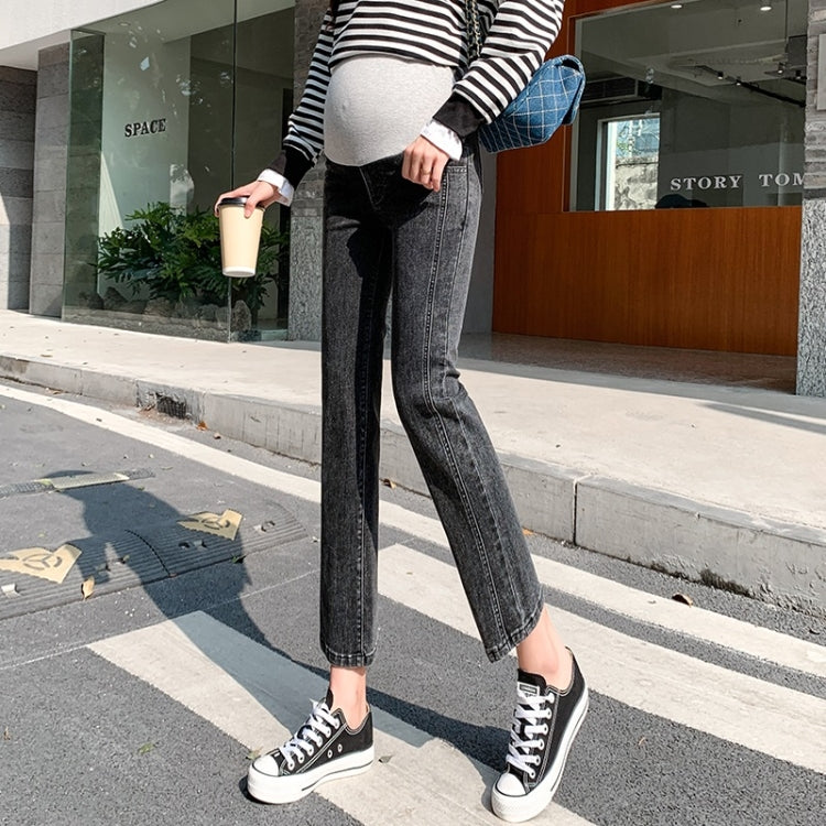 Spring Belly Support Denim Skinny Trousers for Pregnant Women
