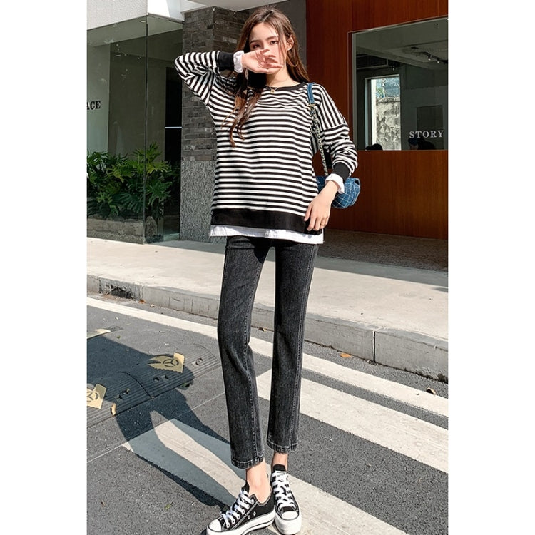 Spring Belly Support Denim Skinny Trousers for Pregnant Women