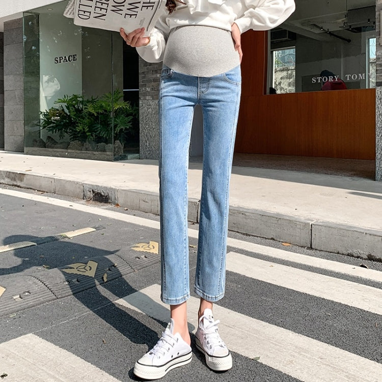 Spring Belly Support Denim Skinny Trousers for Pregnant Women