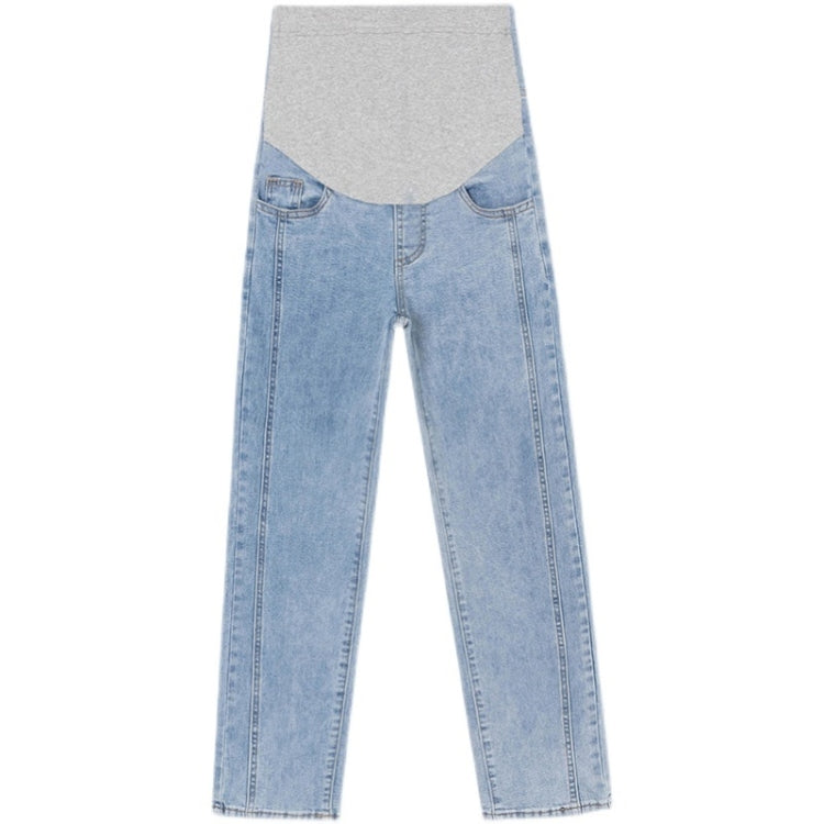 Spring Belly Support Denim Skinny Trousers for Pregnant Women