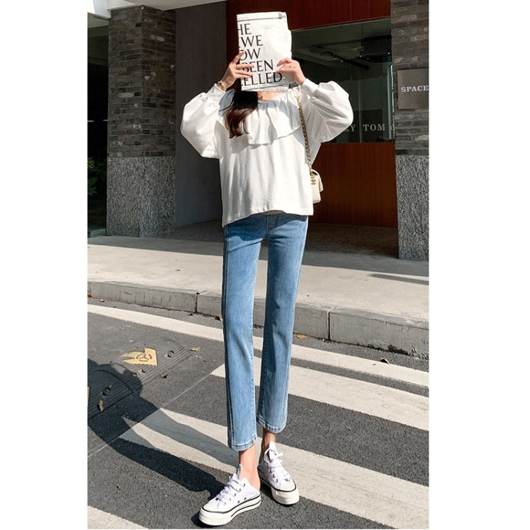 Spring Belly Support Denim Skinny Trousers for Pregnant Women