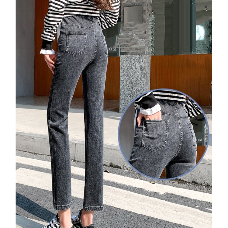 Spring Belly Support Denim Skinny Trousers for Pregnant Women