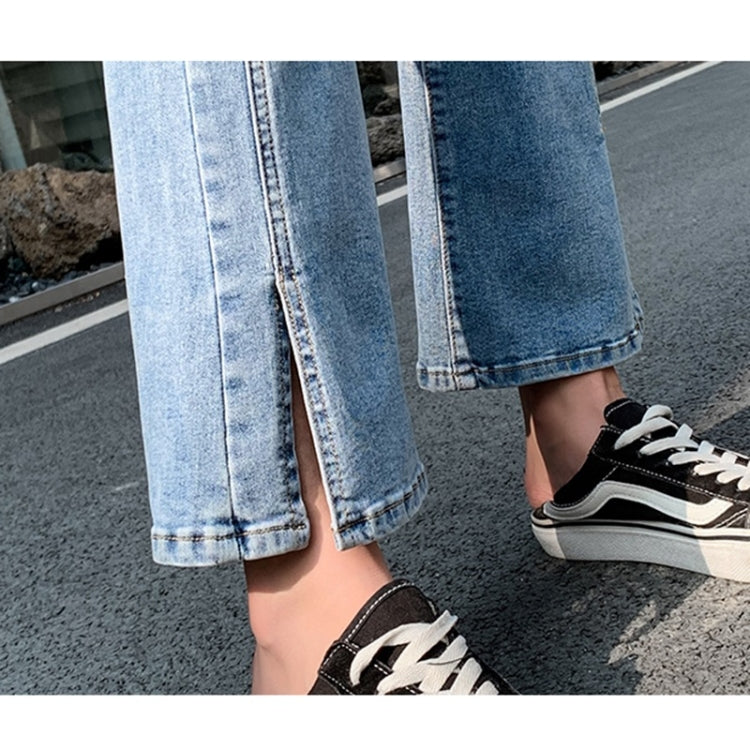 Spring Belly Support Denim Flared Pants for Pregnant Women