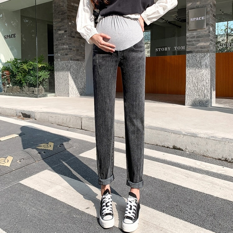 Spring Belly Support Denim Daddy Pants for Pregnant Women