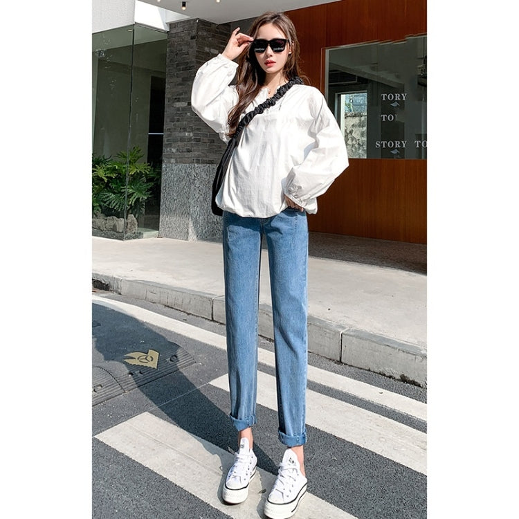 Spring Belly Support Denim Daddy Pants for Pregnant Women