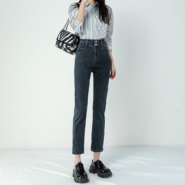 Spring Summer Nine Point Straight Skinny Jeans