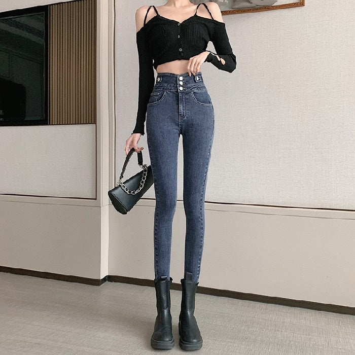 Spring Summer High Waist Slim Skinny Jeans