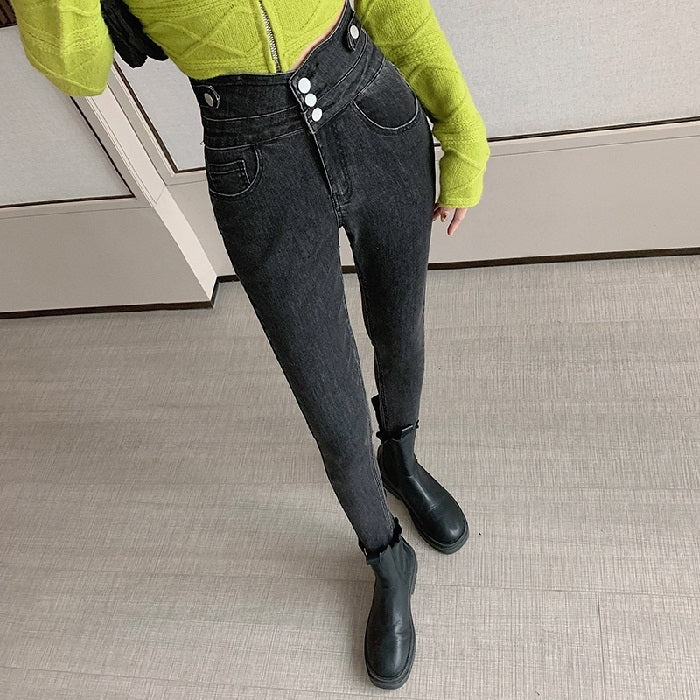 Spring Summer High Waist Slim Skinny Jeans