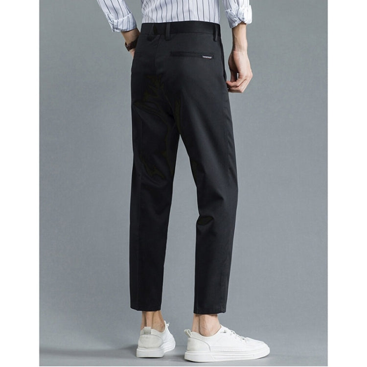 Spring and Summer and Autumn Elastic Waist Slim Fit Ankle-length Skinny Trousers for Men