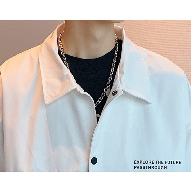 Autumn Winter Letter Pattern Loose Button Cardigan Coat For Men