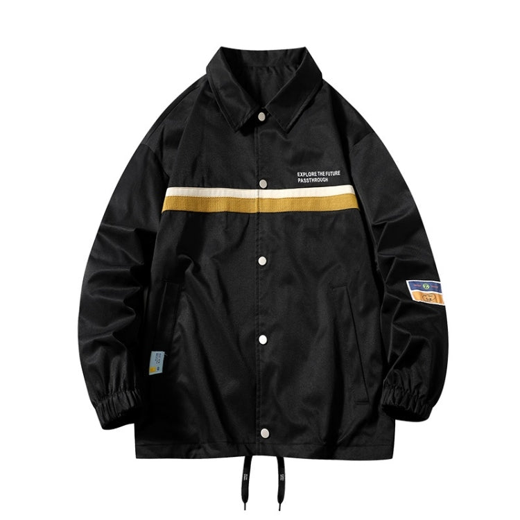 Autumn Winter Letter Pattern Loose Button Cardigan Coat For Men