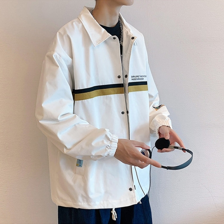 Autumn Winter Letter Pattern Loose Button Cardigan Coat For Men