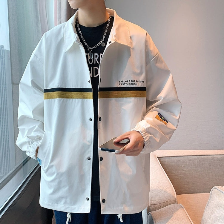Autumn Winter Letter Pattern Loose Button Cardigan Coat For Men