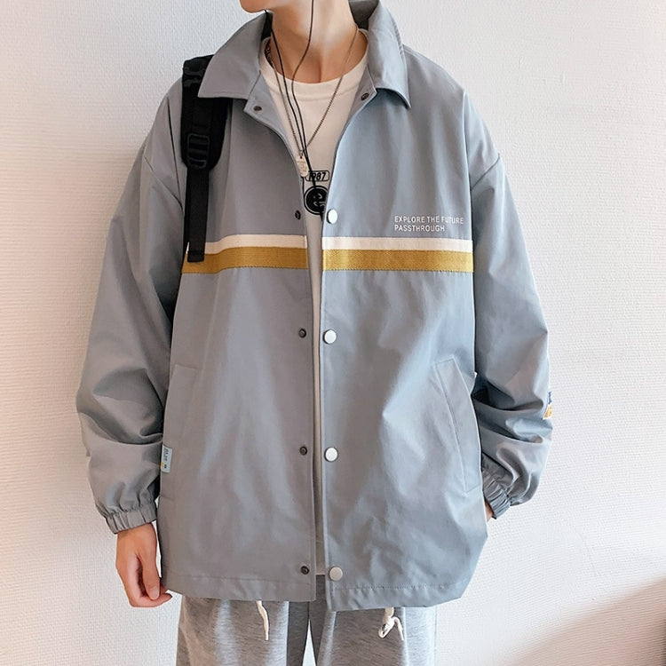 Autumn Winter Letter Pattern Loose Button Cardigan Coat For Men