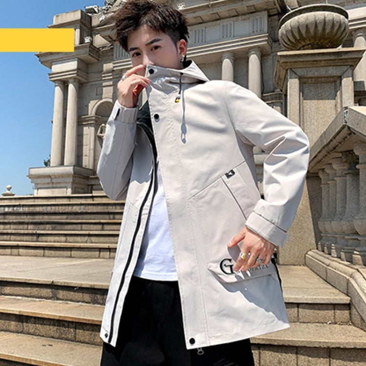 Men Casual Loose Hooded Top Trench Coat