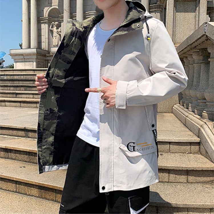 Men Casual Loose Hooded Top Trench Coat