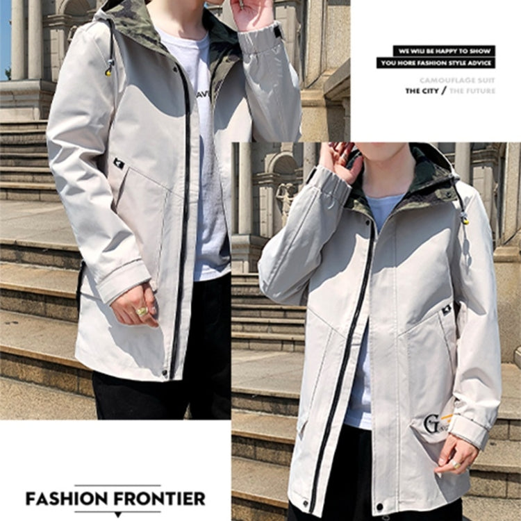 Men Casual Loose Hooded Top Trench Coat
