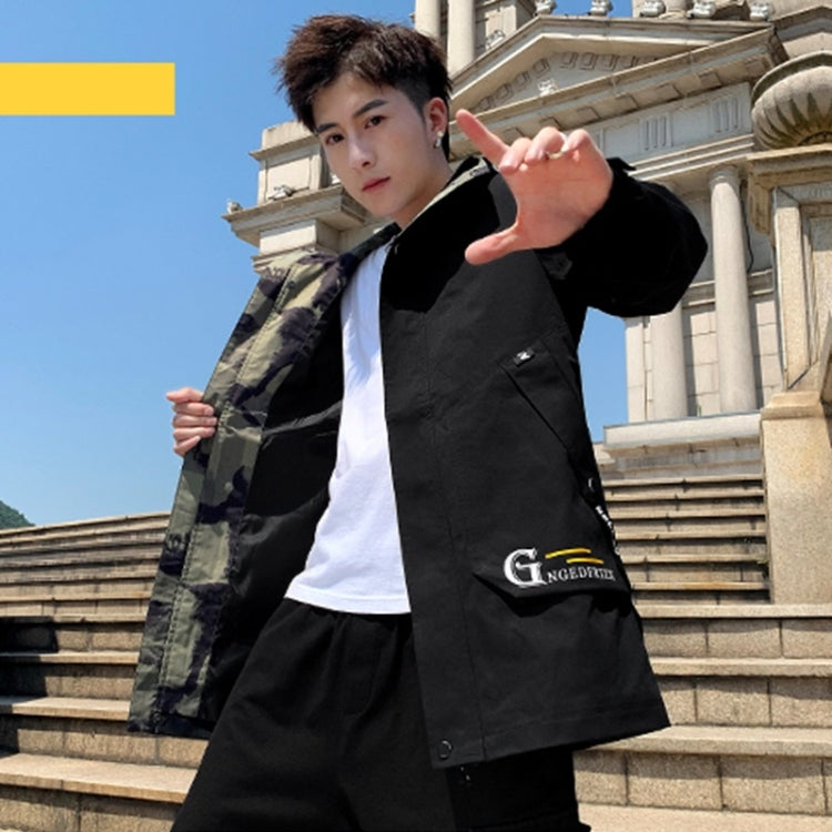 Men Casual Loose Hooded Top Trench Coat