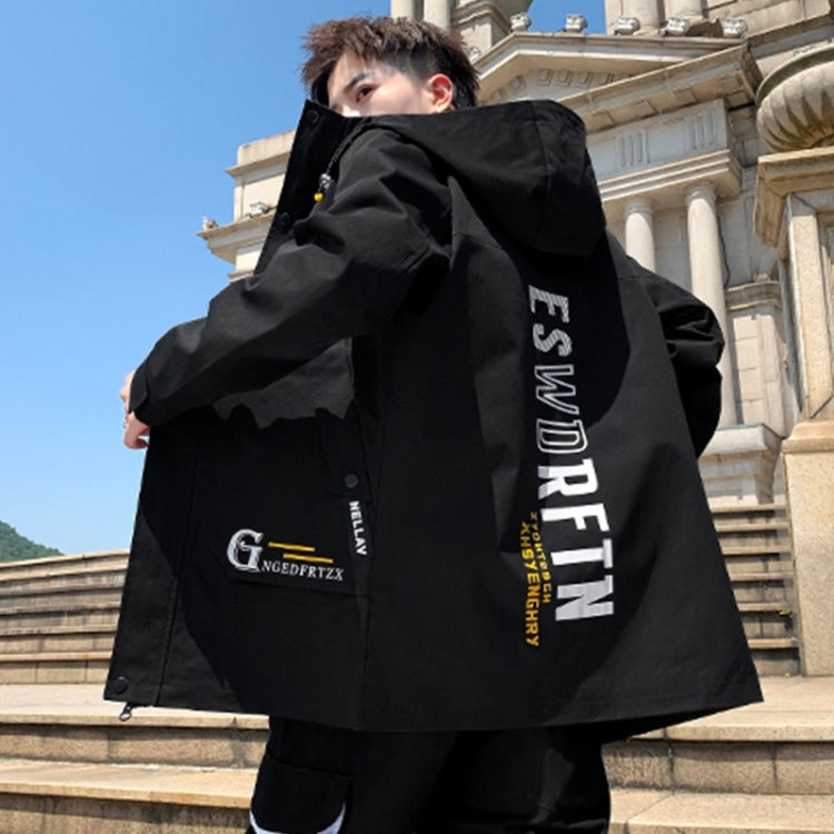 Men Casual Loose Hooded Top Trench Coat
