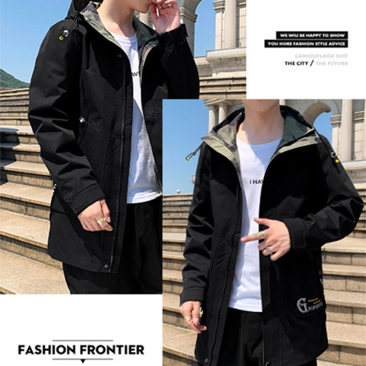 Men Casual Loose Hooded Top Trench Coat