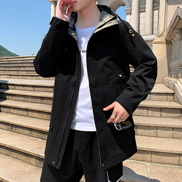 Men Casual Loose Hooded Top Trench Coat