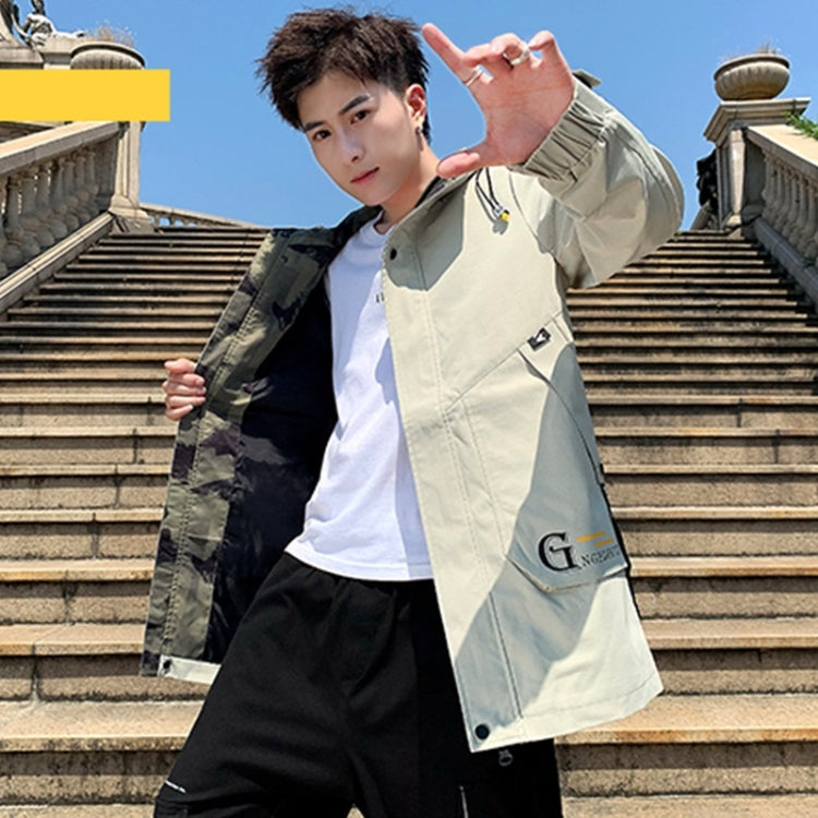 Men Casual Loose Hooded Top Trench Coat