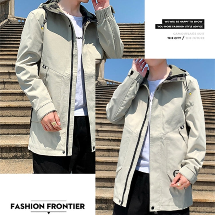 Men Casual Loose Hooded Top Trench Coat