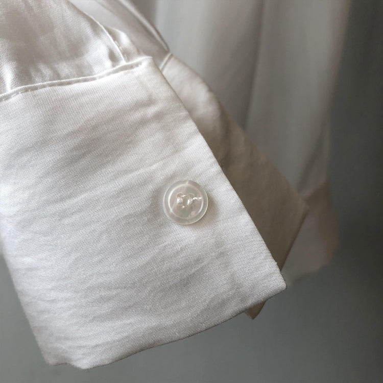 Spring Solid Color Loose Long Sleeve Shirt With Pockets For Ladies