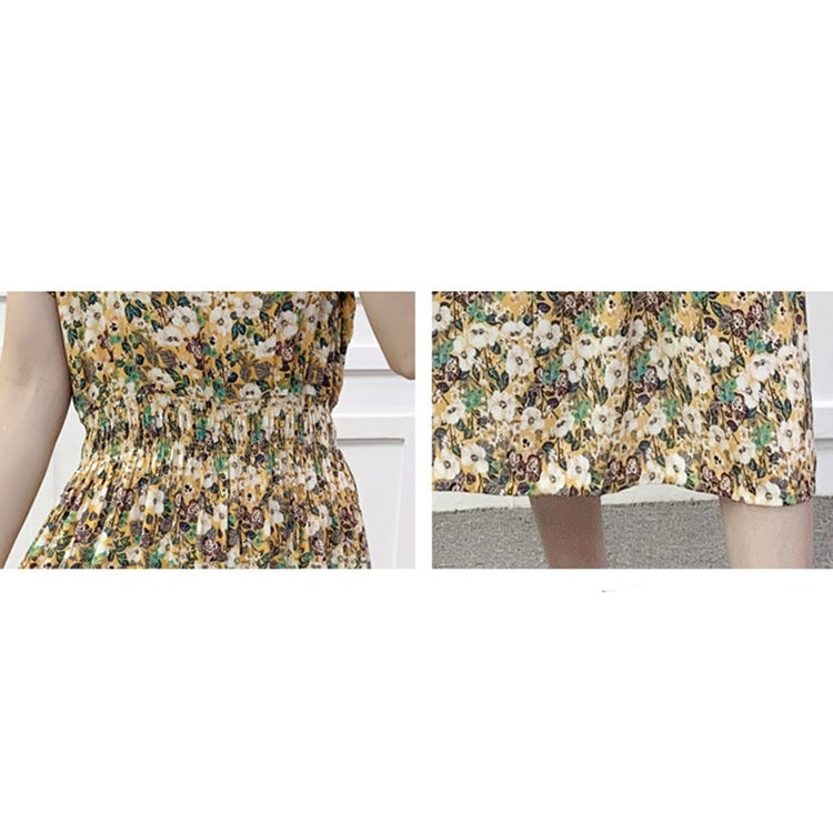 Summer Vintage Floral Cotton Silk Dress for Ladies