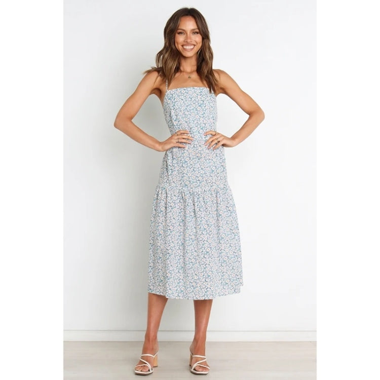 Summer Mid Length Floral Sling Dress for Ladies
