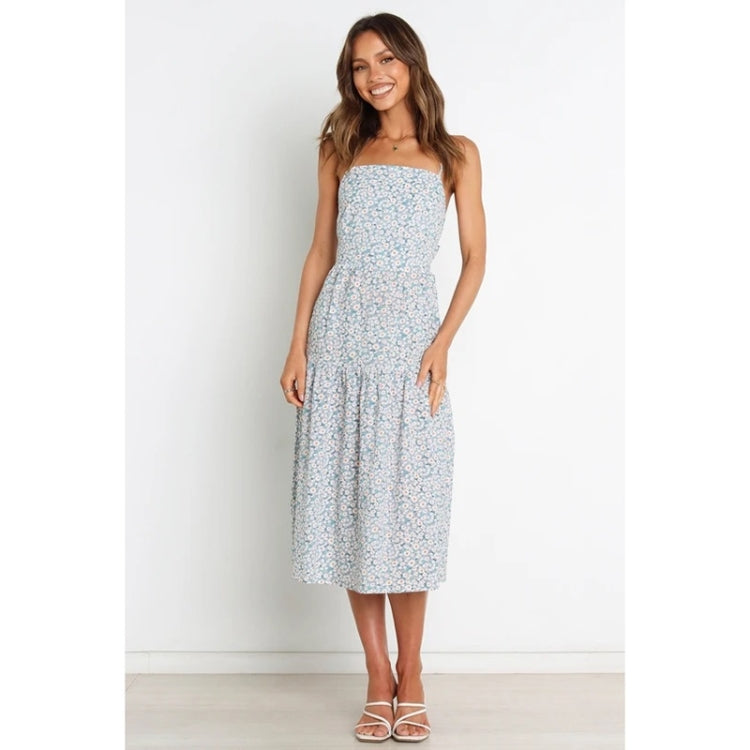 Summer Mid Length Floral Sling Dress for Ladies
