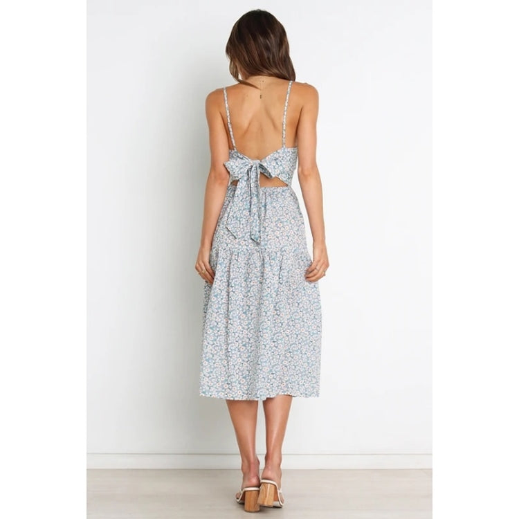 Summer Mid Length Floral Sling Dress for Ladies