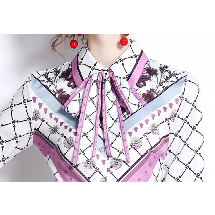 Spring Plaid Print Lapel Neck Waist Long Sleeve Dress For Ladies