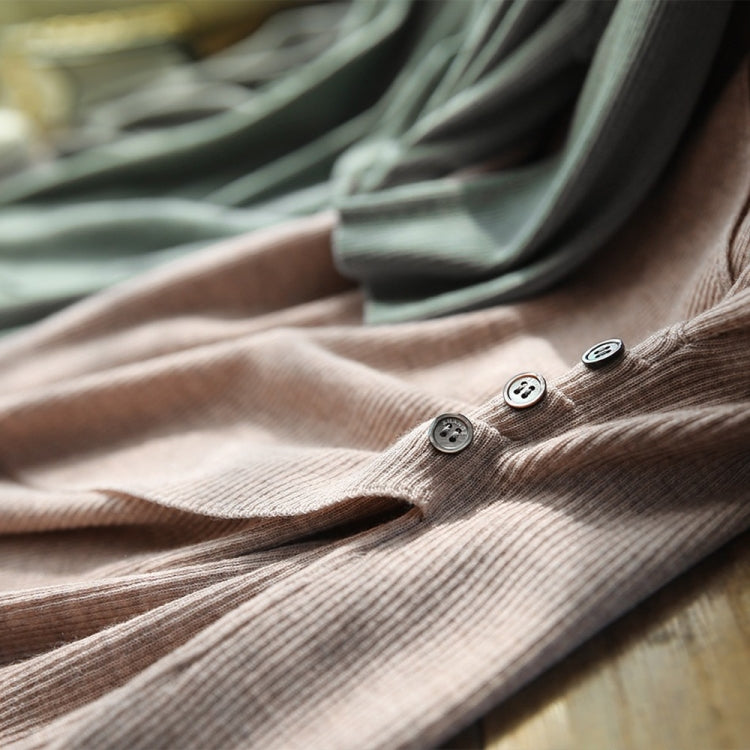V-neck Five-quarter Sleeve Knitted Bottoming Shirt