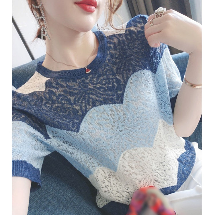 Cutout Short Sleeve Knit T-Shirt (As Show)