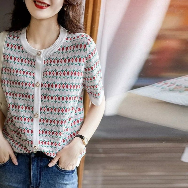 Little Tulip Knit Cardigan T-shirt (As Show)