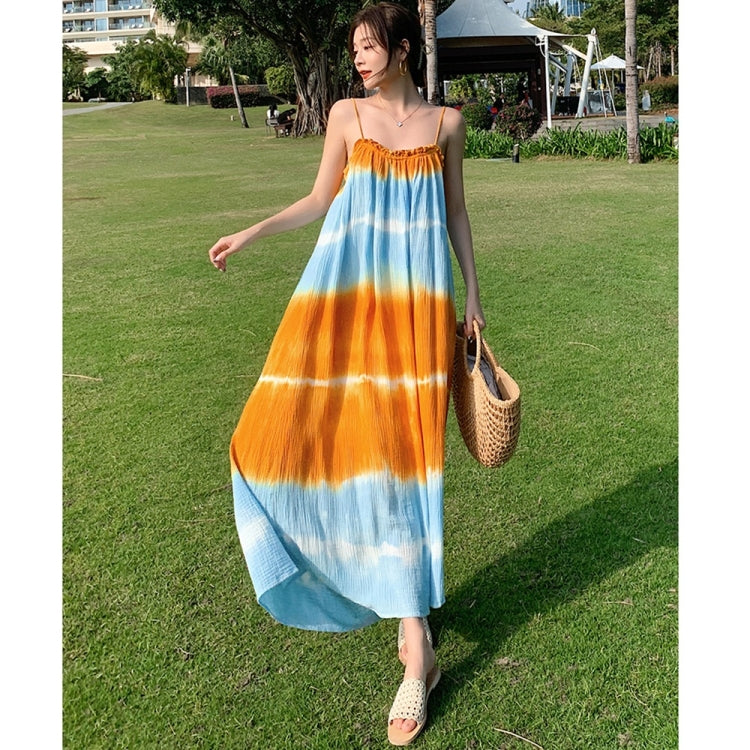 Tie-dye Sling Long Dress