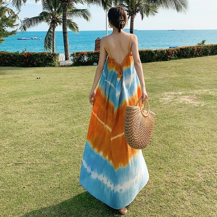 Tie-dye Sling Long Dress