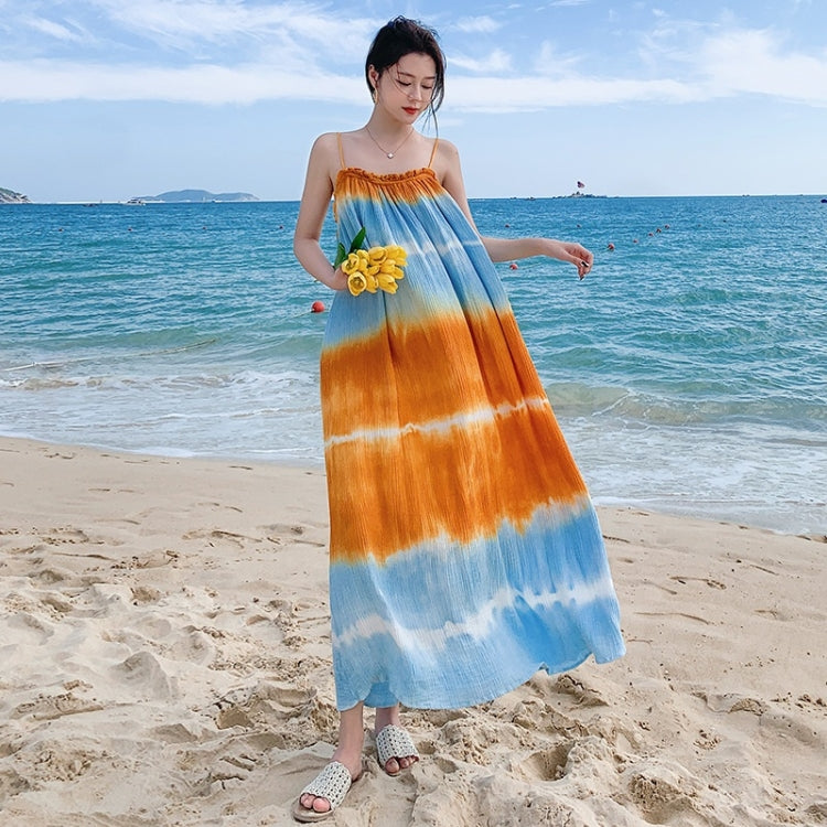 Tie-dye Sling Long Dress