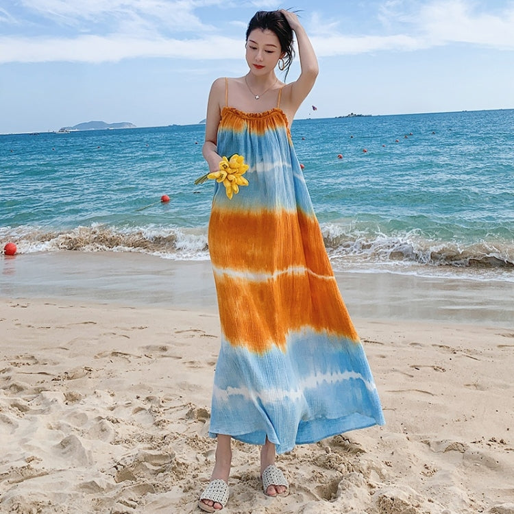Tie-dye Sling Long Dress