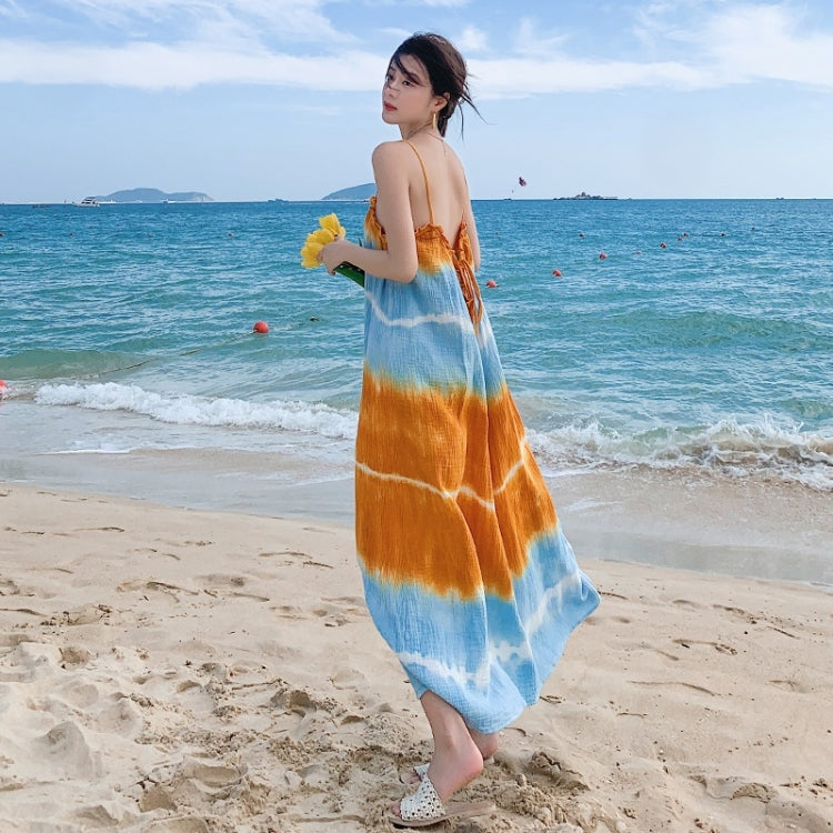 Tie-dye Sling Long Dress
