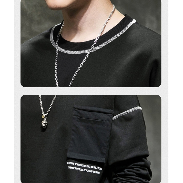 Men Round Neck Long Sleeve T-Shirt Sweater