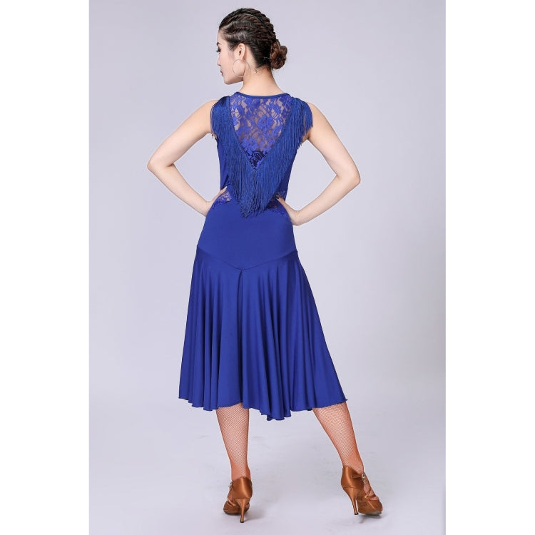 Sleeveless Fringed Latin Dance Dress Competition Performance Suit With Separate Bottoms