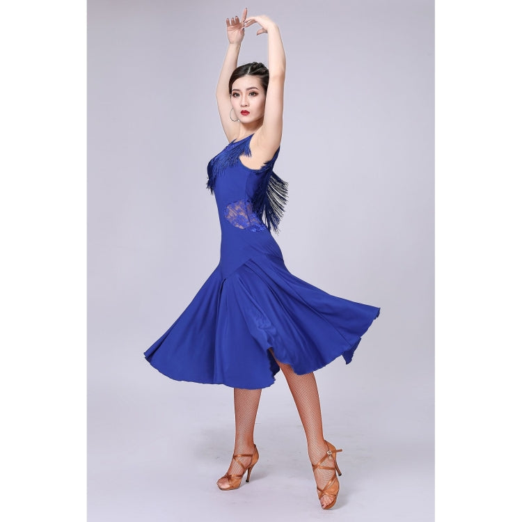Sleeveless Fringed Latin Dance Dress Competition Performance Suit With Separate Bottoms