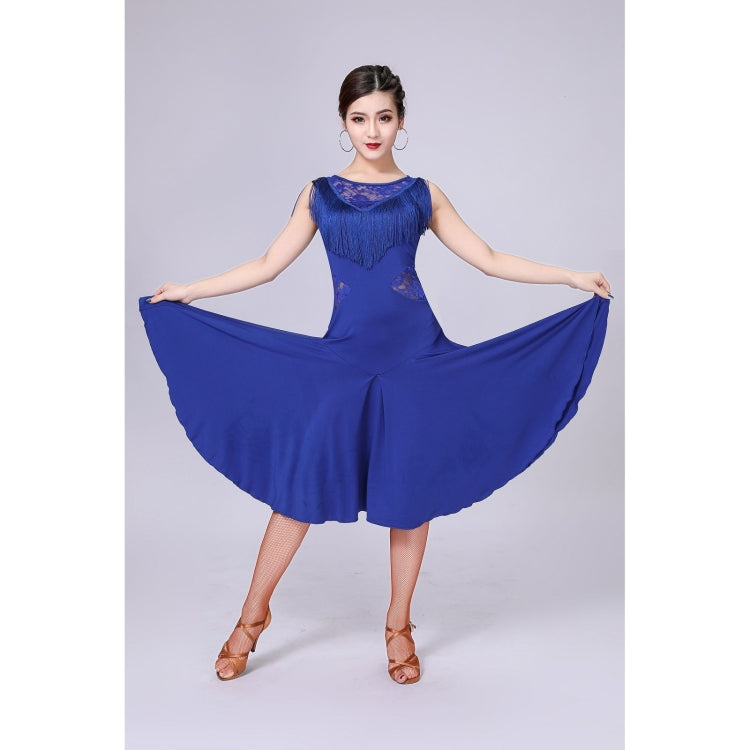 Sleeveless Fringed Latin Dance Dress Competition Performance Suit With Separate Bottoms